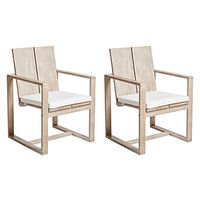 Set of 2 Modern Wooden Garden Armchairs