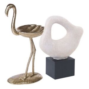 Elegant Flamingo and Abstract Sculpture Set